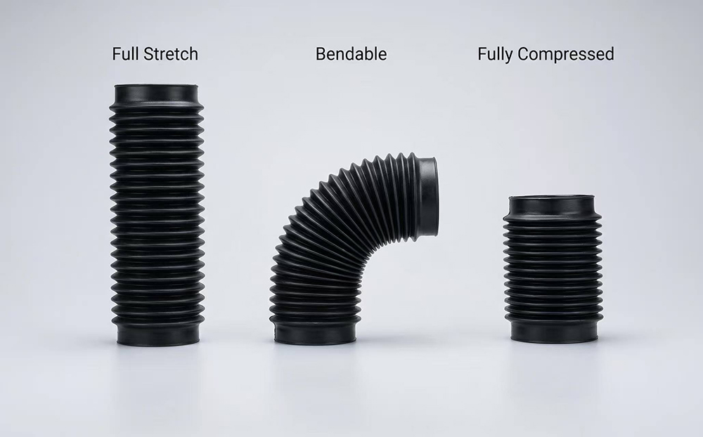 flexible corrugated dust cover