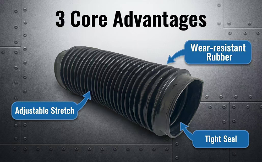 flexible corrugated dust cover