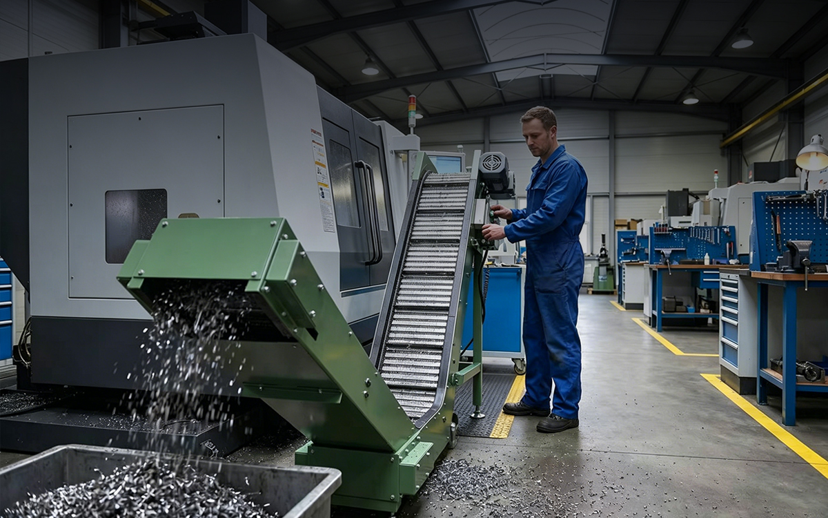 Hinged belt chip conveyor